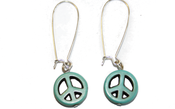 Image of Turquoise Peace Earrings.