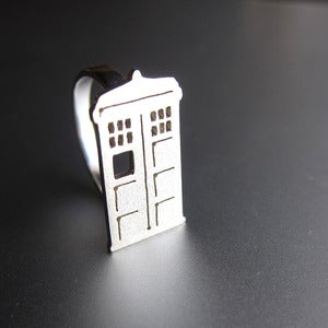 Image of Doctor Who TARDIS - Handmade Silver Ring