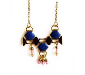 Image of DIEGO Collier pendentif bleu profond/deep blue pendant necklace