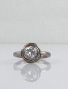 Image of Nested 14kt Palladium and Diamond Engagement Ring
