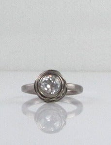 Image of Nested 14kt Palladium and Diamond Engagement Ring