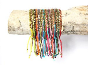 Image of Hand Knotted Brass Bead Bracelet