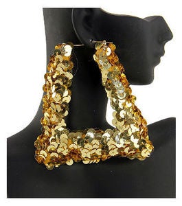 Image of "Nikki" Sequin Bamboo Earrings