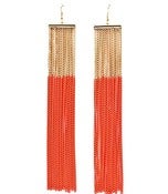 Image of Multi-Strand Tassel Earrings (White, Orange, Pink)