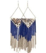 Image of Chandelier Earrings (Navy Blue/Silver, Forest Green/Gold)