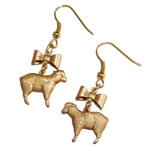 Image of Little Bow Sheep Earrings 