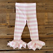 Image of Pink and White Asymmetrical Capri Leggings