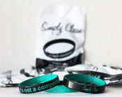 Image of 2 Tone Black/Teal "it's not a competition" Wristband