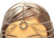 Image of Multi-chain Circle Rhinestone Head Chain (Gold, Silver)