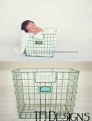 Image of IN STOCK - Square Locker Basket - Vintage Style - Green Red Blue or Yellow - Photography Prop