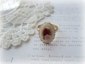 Image of Gold Ring with Pink & Maroon Rose Cab 