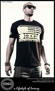 Image of EX.E WHITE ON BLACK / BOOM BOX FLAG TEE 