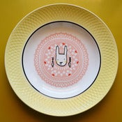 Image of Assiette napperon rose lapincitron