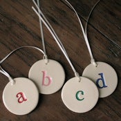 Image of monogram circle tags 