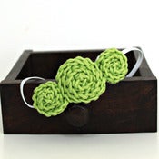 Image of Three Rosette headband in Spring Green