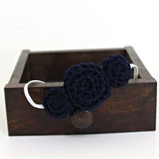 Image of Three Rosette headband in Midnight Blue