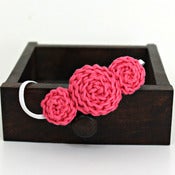 Image of Three Rosette headband in Hot Pink