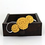 Image of Three Rosette headband in Mustard