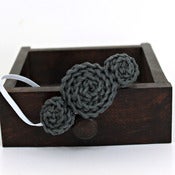 Image of Three Rosette headband in Steel Grey