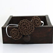 Image of Three Rosette headband in Chocolate