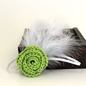 Image of Rose Feathered Elastic Headband in Spring Green