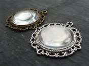Image of Vintage Style Round Pendant Trays for 20mm glass