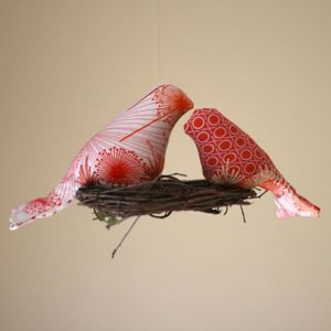 Image of Mommy & Baby Birds in a Nest Mobile (One-of-a-Kind)
