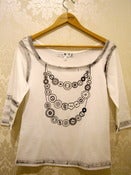 Image of Button Necklace Print Shirt