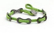 Image of Green Leather Cyclist Bracelet