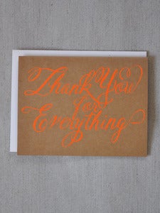 Image of Neon Orange Thank You for Everything Card