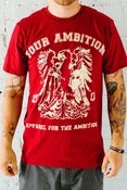 Image of "Crest" tee (cranberry)