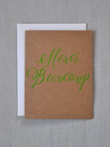 Image of Neon Green Merci Beaucoup Card
