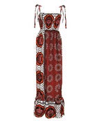 Image of Fair Trade African Print Maxi Dress Red