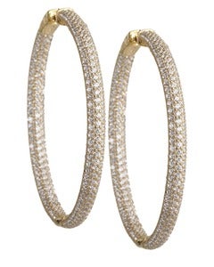 Image of Kara Ackerman <i>Talulah <i/> Large Micro Pave Set Hoops in Yellow