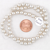 Image of 6mm Round SIlver Plate Beads - 16" strand