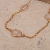 Image of Abaco-Bezel set Rose Quartz necklace
