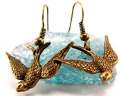 Image of Hunger Games Inspired  Bronze Mockingjay Charm Earrings Jewelry 