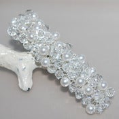 Image of Swarovski Crystal and White Pearl Barrette Hair Clip