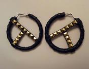 Image of Leather/Vinyl and Stud Hoops