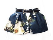 Image of Belted reversible peplum in floral wool silk