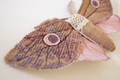 Image of Upholstery Fabric Moth Pink with Vintage Lace