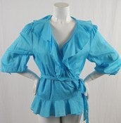 Image of Ralph Lauren Ruffle Wrap Top XL 