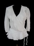 Image of Ralph Lauren Ruffle Wrap Top XL White 