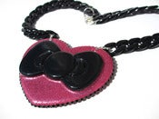 Image of JumBow Heart necklace Pink & Black