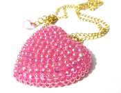 Image of Pink Rock Candy Heart necklace