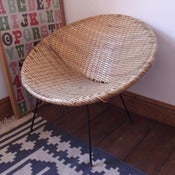 Image of Vintage 1960's Child's Wicker Satellite Chair