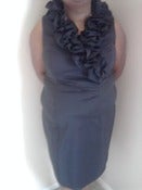 Image of Black Ruffle Neck Xscape Dress 16W