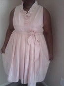Image of Soft Pink Jessica Howard Full Skirt Ruffle Neck Taffeta Dress Sz 16