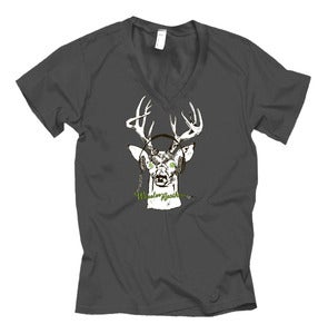 Image of Deer Tee Asphalt V-Neck Unisex