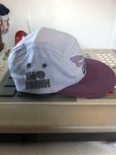 Image of Grey and Purple "So Fly" 5 Panel Snapback Hat